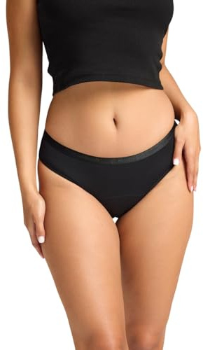 Modibodi Periodenunterwäsche Bikini-Slip Damen – Leichte Blutung 20 ml – 10/S – Schwarz