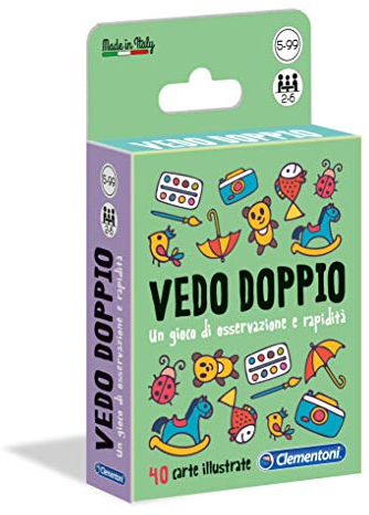 Clementoni Sapientino Vedo Doppio, Kartenspiel für Kinder, Mehrfarbig, 16177, 5-99 Jahre