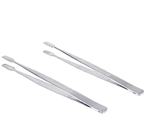 Pinicecore Stämpel pincett filatligt frimärken samlarverktyg filaterad pincett ögonbryn pincett lödning pincett (silver) 2 st