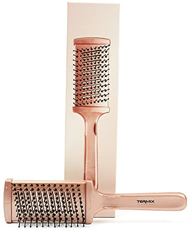 Termix Professional Gold Rose Grande brosse plate thermique pour démêler et lisser, technologie céramique pour un séchage rapide, une brillance intense et un design ergonomique, édition limitée