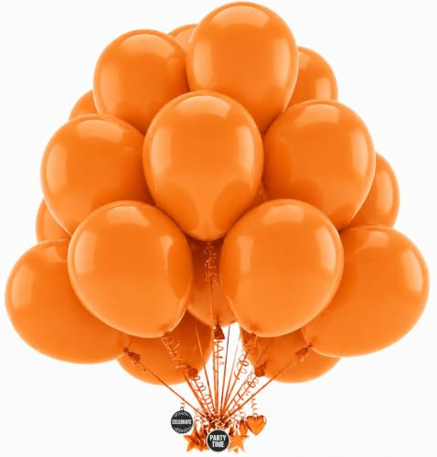 Artier 30 Biodegradable Orange Balloons, 12 Inch Large Natural Latex Eco Friendly Party Balloons for Birthday Decorations, Halloween, Autumn Celebrations Suitable for Helium or Air Use