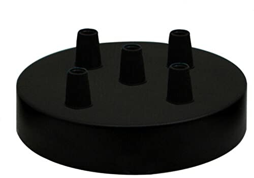 5 Outlet Black Ceiling Rose Pendant Light Fitting 120mm Ceiling Light Fitting Metal Ceiling Rose Round Cover Plate Canopy Kit with Accessories for Chandelier Flush Ceiling Light Hanging Lamp