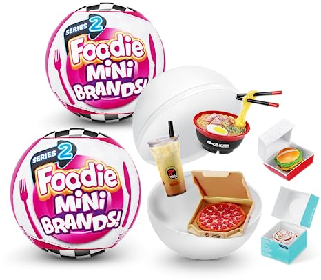 Mini Brands ZURU Foodie Serie 2 (2er-Pack) von ZURU Real Miniature Fast Food Brands Sammlerstück, 5 Mystery-Marken für Mädchen, Teenager, Erwachsene, Sammler, perfektes Strumpffüller und Geschenk