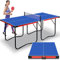 SereneLife Tischtennisplatte, Tischtennis Indoor & Outdoor, Ping Pong Tisch Klappbar, Table Tennis inkl. Netz, Clip Set & Pfosten, Robust mit PVC Beschichtung, Leicht zu transportieren, 274x152x76cm