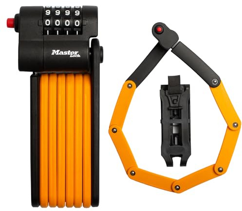 Master Lock Kombinations-Faltschloss Gehärtete Stahlglieder, inkl. Halterung und Befestigung, 80cm