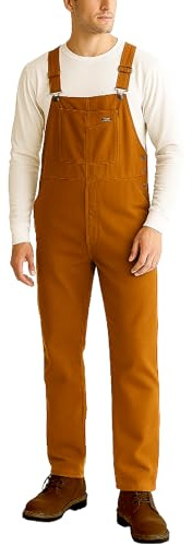 Bass Creek Outfitters Mens Bibs Overalls - Heavy Duty Duck Canvas Safety Workwear Insulated Bibs Overalls for Men, Size X-Large, Wheat