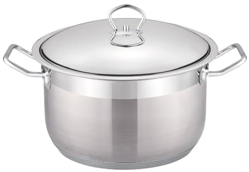 Pentola Ø 34 cm in acciaio inox con coperchio da 15 l a induzione, antiaderente per carne, pentola a induzione