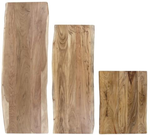 trelevo Waschtischplatte 80x60 cm, Akazienholz massiv 26mm, Tischplatte naturfarben, Baumkantenplatte als Waschtisch für Aufsatzwaschbecken