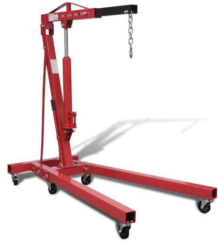 Brokky Gru Idraulica Pieghevole per Officina 2 TON 88,2 kg-Gru gruetta idraulica da Officina da Pieghevole carico da Sollevamento Motori