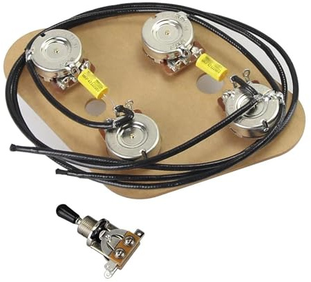 Gitarr Ledningssele Set 2T2V Förkopplad Kabelhärva Kit 500K 3 Vägsbrytare För LP Elgitarr