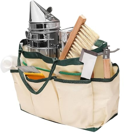 Lot de 10 outils d'apiculture - Kit de démarrage de ruche avec fumeur d'abeilles - Sac à outils pour l'apiculture - Acier inoxydable - Pour débutants et apiculteurs expérimentés