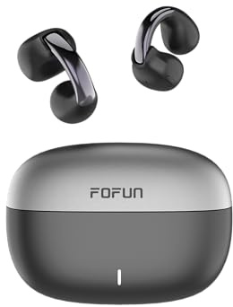 FOFUN Cuffie Bluetooth 6.0 con clip, auricolari aperti con pulsanti fisici e microfono ENC, vestibilità sicura per corsa e allenamento, audio HiFi, 32 ore di riproduzione