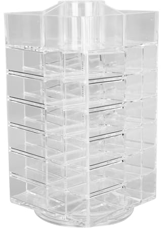 Organizer porta rossetto, organizer per rossetto girevole a 360 gradi, vetrina per cosmetici, porta lucidalabbra girevole con 53 slot, organizer per lucidalabbra di grande capacità
