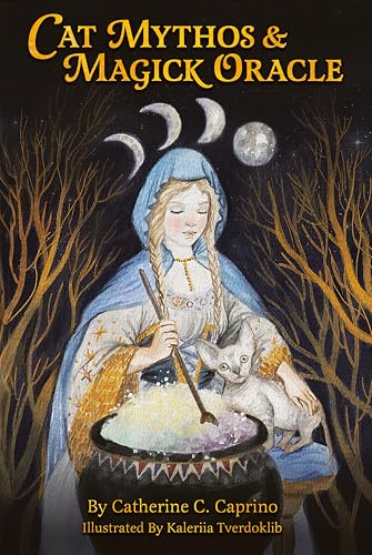 Cat Mythos & Magick Oracle: Delightful 45-Card Oracle and Inspiration Deck, Cat Wisdom, Illustrated 104-Page Guidebook with Messages & Stories, Affirmations, Feline Archetypes, For All Ages