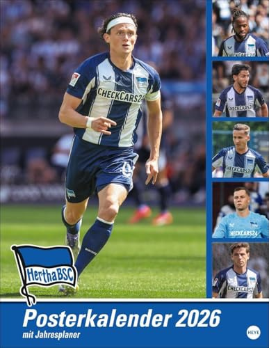 Hertha BSC Posterkalender 2026: Fotokalender mit den Spielern des Hertha BSC. Praktischer Jahres-Wandkalender 2026 für Fußballfans. Hochwertiger Bild-Kalender zum Aufhängen.