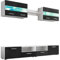 vidaXL Wohnwand 5-TLG. LED-Leuchten Hochglanz Schwarz Anbauwand Mediawand
