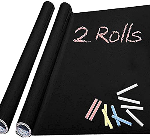 Lot de 2 rouleaux de papier peint autocollant en vinyle pour tableau noir (44,2 x 200 cm)