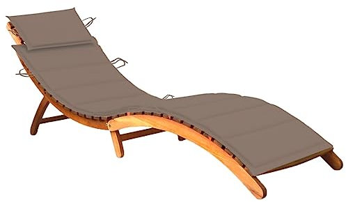 vidaXL Akazienholz Massiv Sonnenliege mit Auflage Gartenmöbel Liege Gartenliege Holzliege Saunaliege Liegestuhl Relaxliege Strandliege