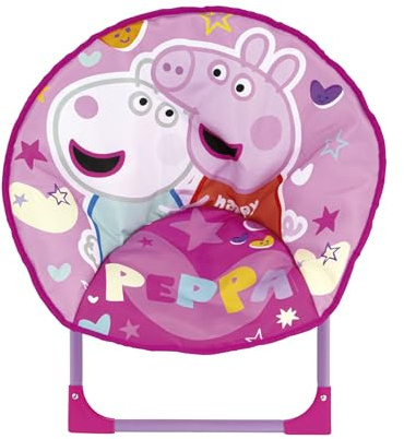 ARDITEX Peppa Pig Folding Round Chair, Children's Moon Chair, Ø 50 cm