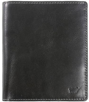BRAUN BÜFFEL - Herren RFID Geldbörse Hochformat Arezzo - 11 Kartenfächer aus echtem Rindleder Schlichtes Design - Edles Schwarz