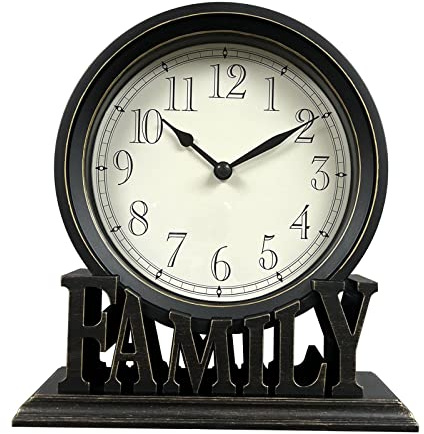 Milageto Reloj de Mesa Creativo en Soporte sin tictac fácil de Leer Relojes de repisa Decorativos silenciosos para Sala de Estar Chimenea Oficina baño, estiloB