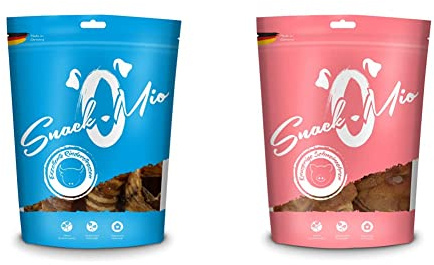 SnackOMio Venandi Animal Eccellenti Trachee di Bovino - Mastica Premium per Cani - 350 g & Venandi Animal Croccanti Orecchie di Maiale - Mastica Premium per Cani, 5 Pezzi - 100 g