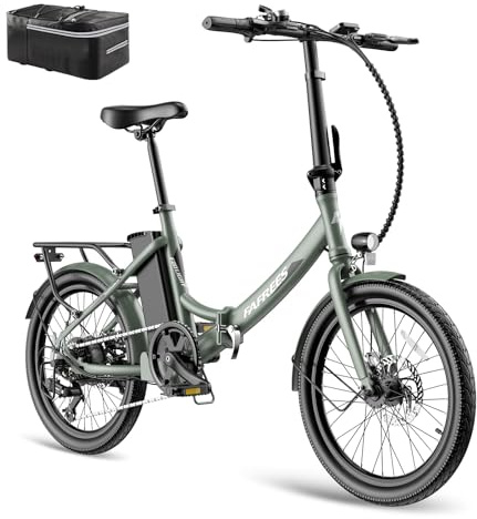 Fafrees Bici Elettrica Pieghevole Donna Uomo 20 Pollici, 36V 20Ah Bicicletta Elettrica 250W Ebike da Città, 90KM Pedalata Assistita E-bike, 7 Velocità, F20 Light Upgrade Verde