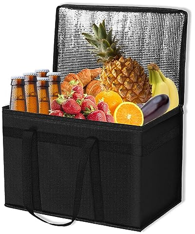 Thermal Bag For Food Delivery, Cool Bags Large, Picnic Cooler Bag For Food, Insulated Lunch Bag With Reinforced Handle And Dual Zippers, Cool Box For Food Deliveries, Reusable Food Bags For Camping