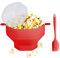 RZMZBY Palomitero de silicona para microondas Silicona para microondas, palomitero plegable, preparación sin aceite, sin BPA, con tapa (rojo)