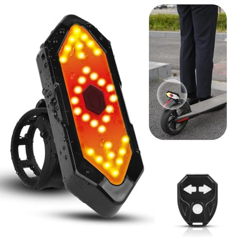 Bike Tail Light with Turn Signals USB Rechargeable Electric Scooter Taillight 5 Modes Waterproof E-Scooter Rear Light Compatible with Xiaomi Pro, Pro 2, M365, 1S, Max G30, G30D, 4 Ultra, 4 Pro