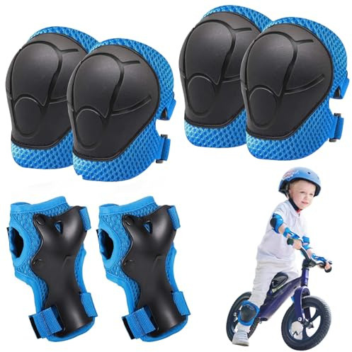HXSYKJDM Knieschoner Schoner Set Kinder, 6 in1 Kinder Schutzausrüstung Set