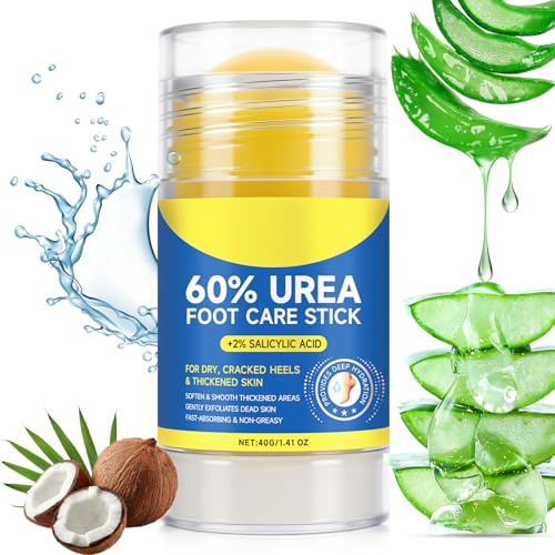 60% Urea with 2% Salicylic Acid Urea Foot Care Stick, Foot Cream Moisturizer for Dry Cracked Feet, Knees, Elbows, Hands,Moisturizes and Hydrates the Dry Skin,Callus Remover & Skin Softener