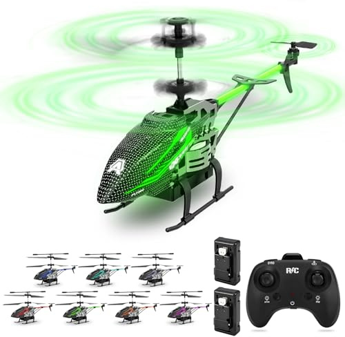 Elicottero Telecomandato,Elicottero RC 2.4G,con luce 7 colori LED,3.5 Ccanali Elicotteros Rradiocomandato,altezza fissa,decollo con un solo tasto,Regali di Natale adatti a bambini dai sei anni in su