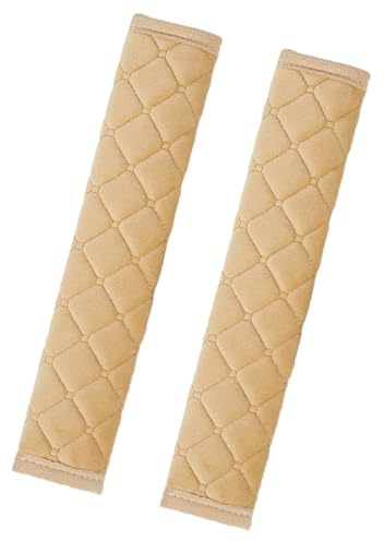 Xibao Protector Cinturon Coche,Almohadilla Cinturon Coche,Protector de Hombro para Cinturón de Seguridad Extraíble,Almohadilla Suave y Cómoda para Cinturones de Seguridad,Apto para Coches,SUV (Beige)