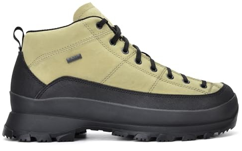 XPETI Men's Waterproof Leather Mountaineering Boots, Alpine Hiking Boots DRY Tech, Rugged Rubber Outsole for Rock Climbing & Backpacking (DESERT SAND,13)