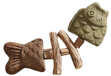 Anneau De Dentition Pour Chat En Arête De Poisson – Jouet De Jeu En Bois, Accessoire À Mâcher Pour , Aide À L'entraînement Aux Morsures Apaisantes | Idéal Pour La Dentition Des Chatons, Activité