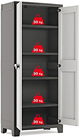 Kis Titan Water Resistant High Tall Plastic Cupboard - Garden Storage Box Outdoor Locker