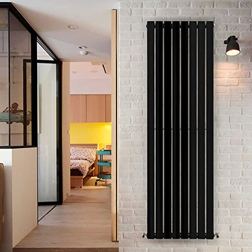 NRG Black Vertical 1800x544mm Single Flat Panel Radiator Central Heating for Bathroom/Kitchen/Living Room
