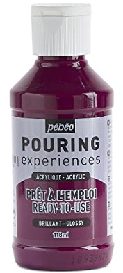 PEBEO Pouring Experiences-Ready-to-Use Premixed Acrylic Paint-Ideal for Fluid Art, Deep Magenta, 118 ml