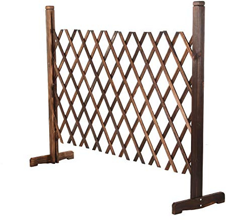 Youyijia Garden Gate Expanding Trellis Retractable Gate Wooden Trellis Fence Screen Plant Pet Dog Safety Fence 88cm Height 26-146cm