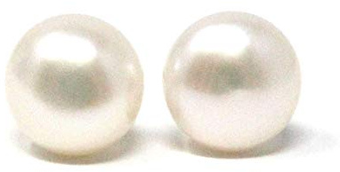 Catherine's C O L L E C T I O N 9 ct Yellow Gold 6-6.5mm White Pearl Earrings - Freshwater Cultured Button Shape Pearl Stud Earrings Pair - Butterfly Backing for Pierced Ears – Hand Finished in UK