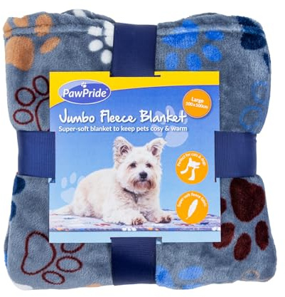 PawPride Dog Blanket – Super Soft Dog Blankets Large Washable - Fluffy Pet Blankets for Dogs Sherpa Textured Puppy Blanket – Extra Large Size 100cm x 100cm (Light Grey)