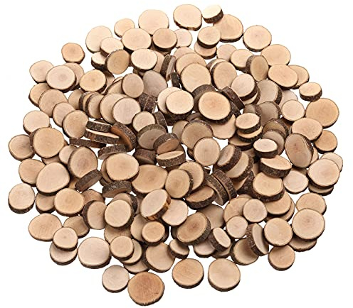 LAZACA Small Wood Slices Crafts Cookies Log Rounds 1.5-2.5cm 100Pcs Rustic Wedding Centerpieces Ornaments DIY, Unfinished Natural Wood Pieces