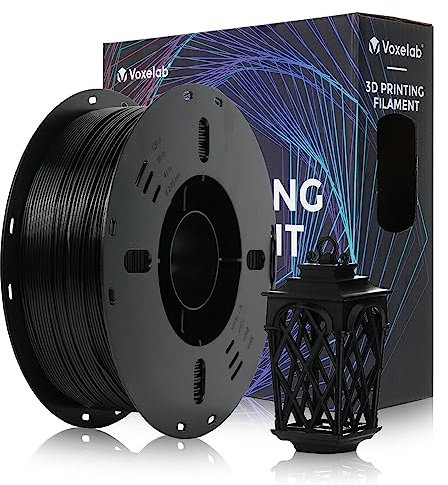 VOXELAB HS PLA Filament 1.75mm, Hochwertiges 3D Drucker Filament HS PLA, Gute Haftung für 3D Druck, Vakuumverpackung, Ordentliche Spule, Präzise Maßgenauigkeit +/- 0.02 mm, 1kg (2.2lbs) Schwarz