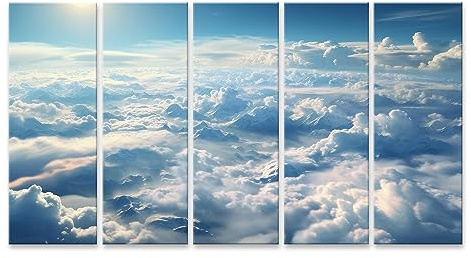 islandburner Tableau sur toile Nuages à travers fenêtre d'avion Images murales Poster