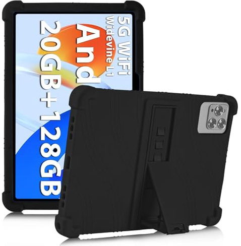 ATOOZ Universal 10.1 Inch Tablet Case for TABWEE/Gleeso/Whitedeer,Black | for Byxsb C10/Ainmel/ROWT A10/Ckypad/DOOGEE/TECLAST/Blackview/OSCAL/BYYBUO/Hotlight/Higrace/Sgin Soft Silicone Case w/ Stand