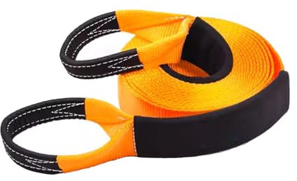 6 m Abschleppseilgurt, robuster Abschleppseil-Pannenrettungsgurt, reflektierender Abschleppgurt, Gurtband zum Abschleppen von Auto/Geländewagen/LKW (orange) 6M16 tons