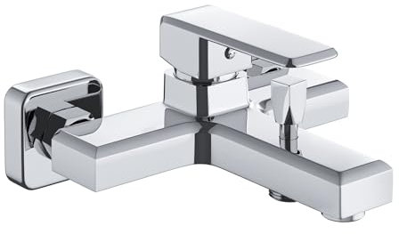 MORADO Badewannenarmatur mit Einhebelmischer,Einhand-Wannenbatterie für Badewanne und Dusche,Mischbatterie Badewanne mit Auslauf Länge 17 cm,Chrom