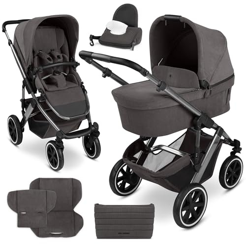 ABC Design Kinderwagen Salsa 5 Air Almond - 2in1 Kombi-Kinderwagen ab Geburt mit Luftreifen, Federung & großer Babywanne