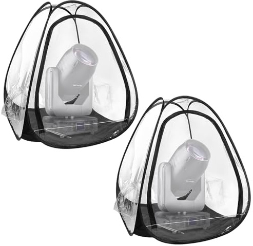 MAD OWL Professional Moving Head Light Rain Cover,Waterproof and dustproof Stage Lighting Protection Accessory, Floor standing transparent moving head light rain cover 2 pack